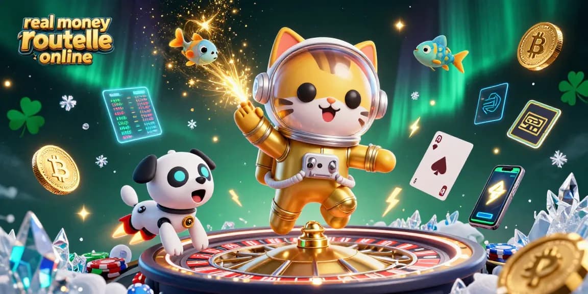 Engage with real money roulette online in an exciting cosmic scene filled with vibrant casino elements.