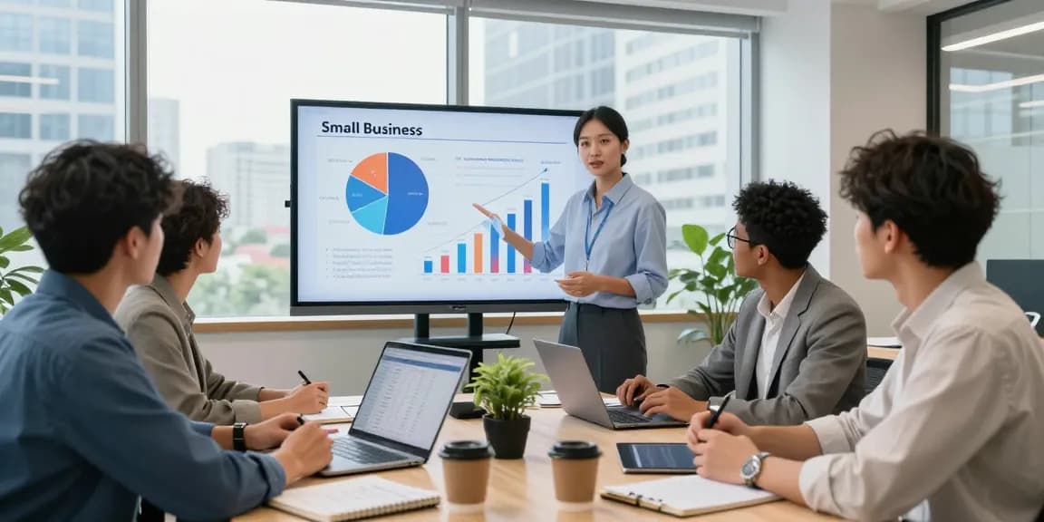 Accounting services for small business team collaborating in a modern office.