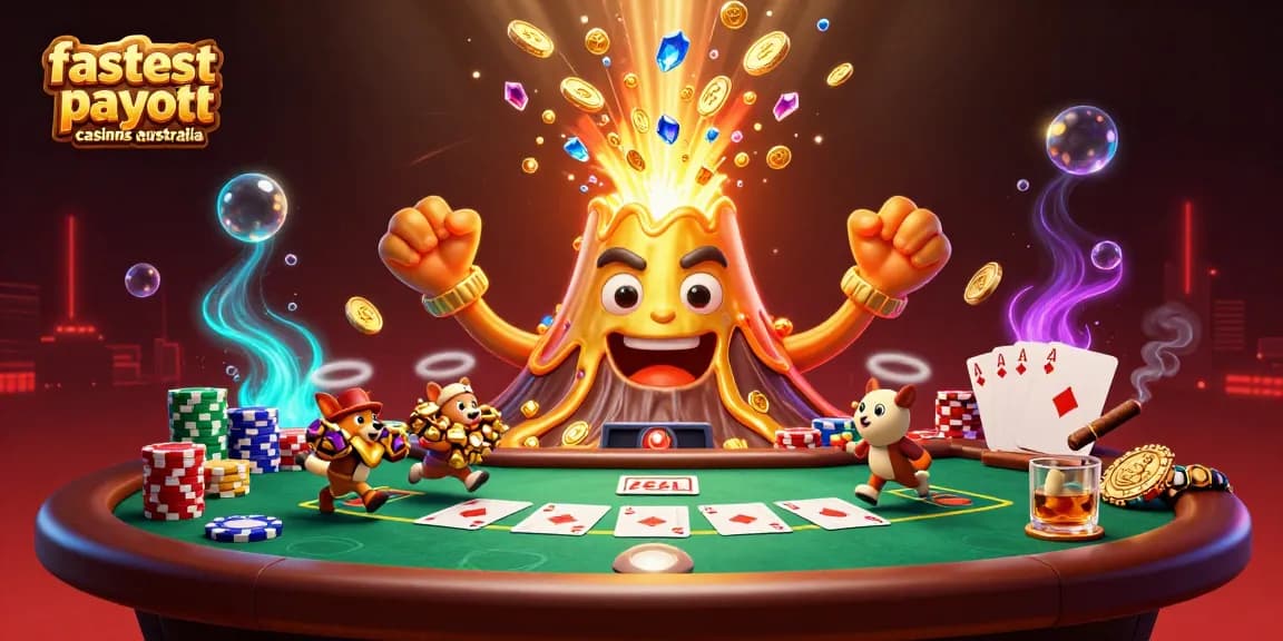 Experience the thrill at the fastest payout casinos Australia with vibrant 3D illustrations of lively casino scenes.