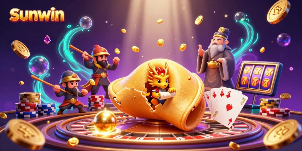Experience thrilling gameplay at sunwin with a lively scene featuring rich casino elements.