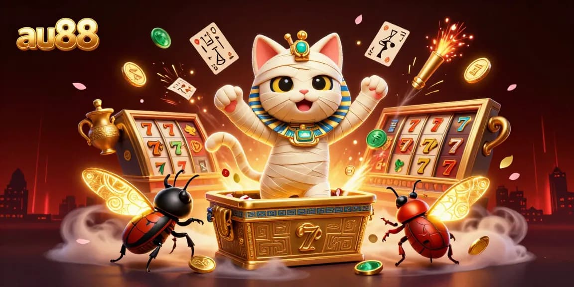 Experience thrilling adventures at au88 with a mummy cat and golden winnings in a dynamic casino.