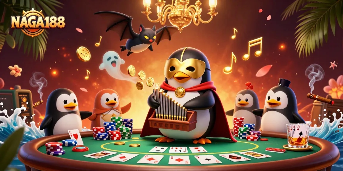 Menghadirkan NAGA188, kasino online terkemuka dengan penguin phantom yang menampilkan permainan poker dinamis.