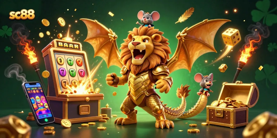 Win big with sc88 at a dynamic online casino with vibrant slot machines and lucky symbols.