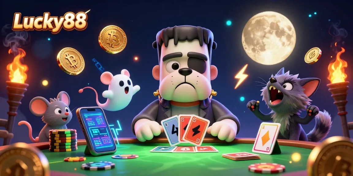 Experience the excitement of Lucky88 with vibrant gaming elements in a dynamic casino scene.