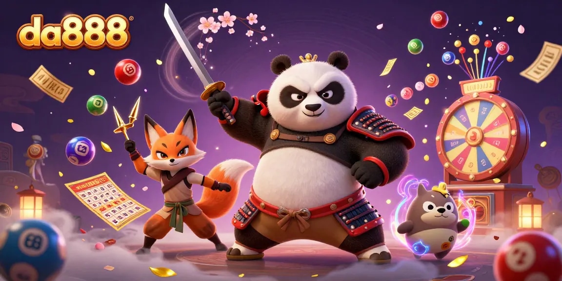 Experience excitement at da888 with vibrant 3D characters amidst a dynamic gaming environment.