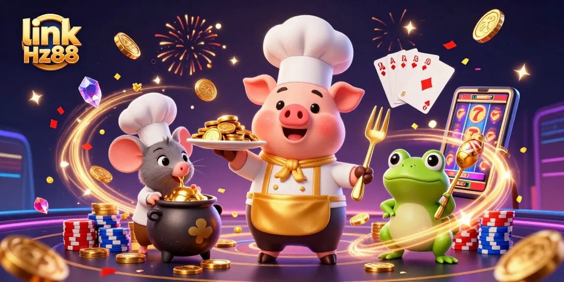 Experience thrilling wins with link Hz88 at an engaging 3D casino featuring whimsical characters and vibrant game elements.
