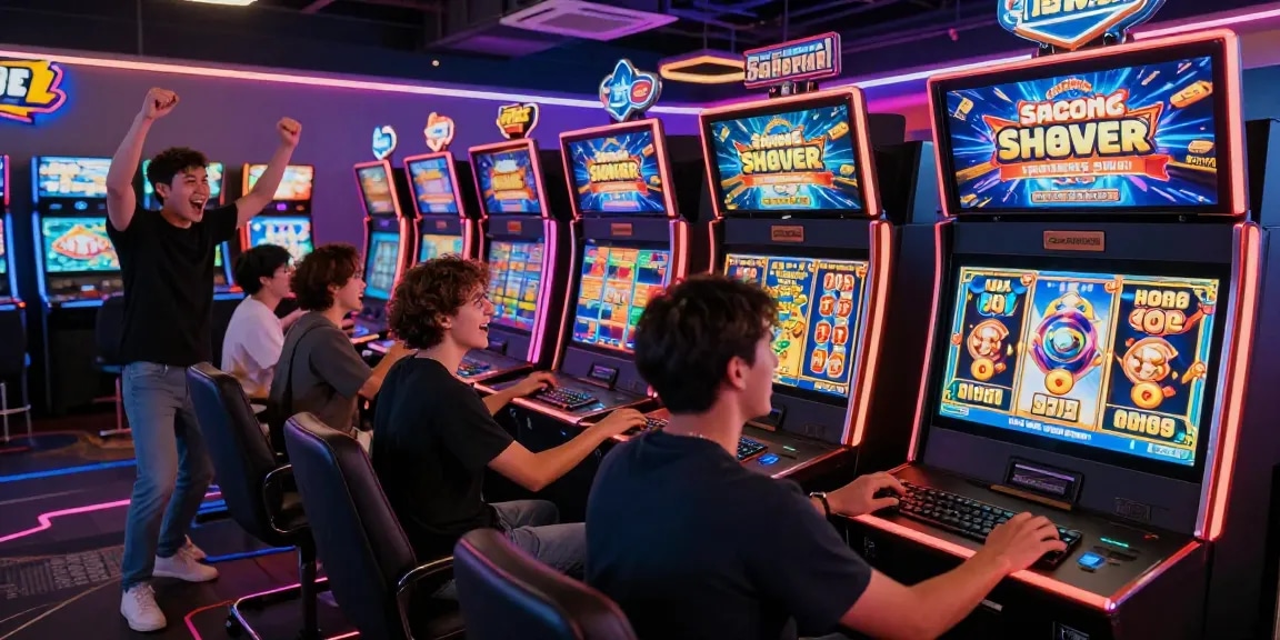 Pengalaman bermain slot Spaceman dengan suasana kasino yang ceria dan menarik.