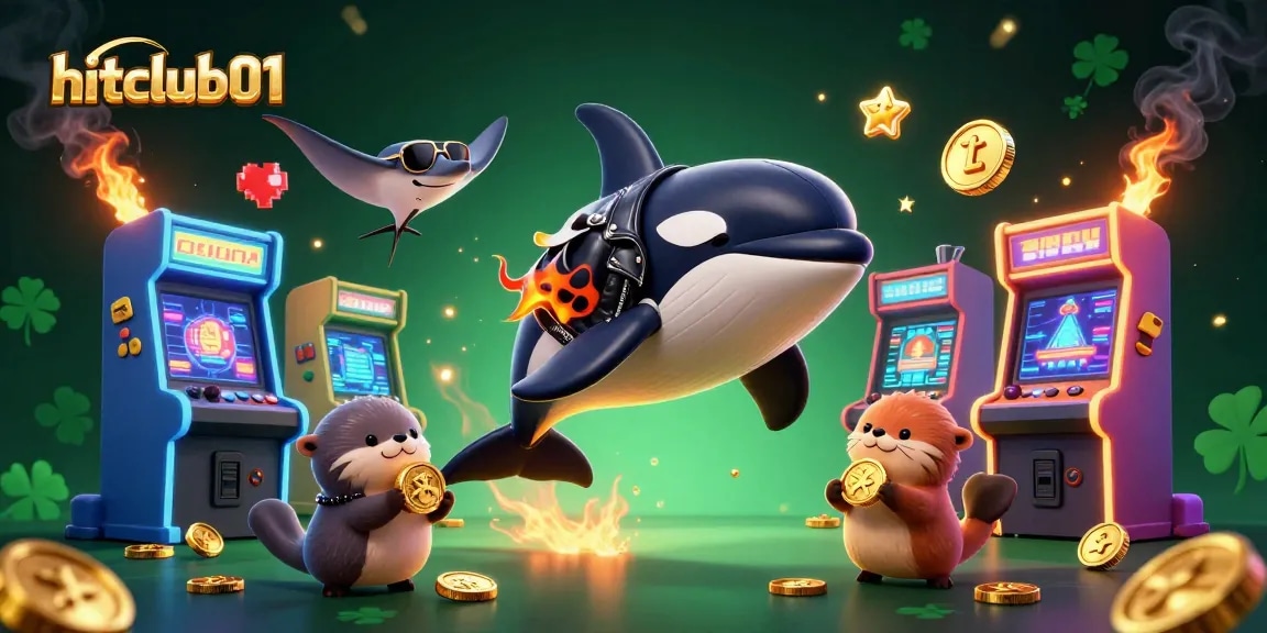 Play engaging games at hitclub01 with orca, stingray, and sea otters in a vibrant casino scene.