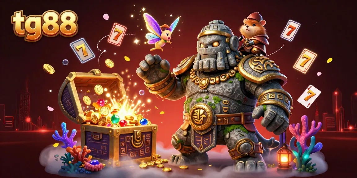 Experience thrilling gameplay with tg88 in an ultra-detailed 3D casino-themed illustration.