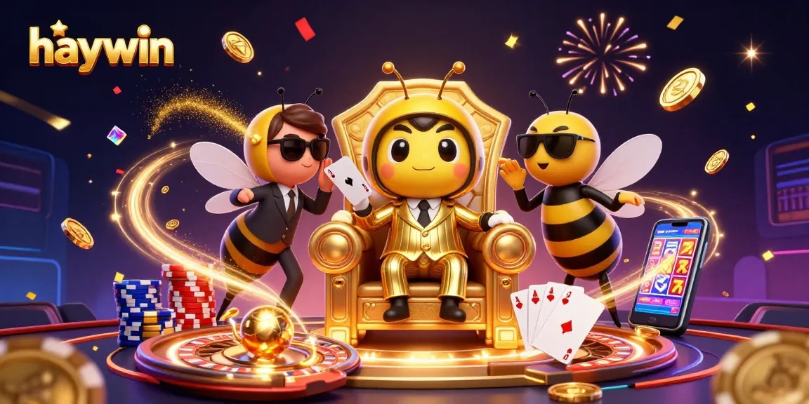 Experience thrilling gaming at haywin with rich golden coins and vibrant casino elements.