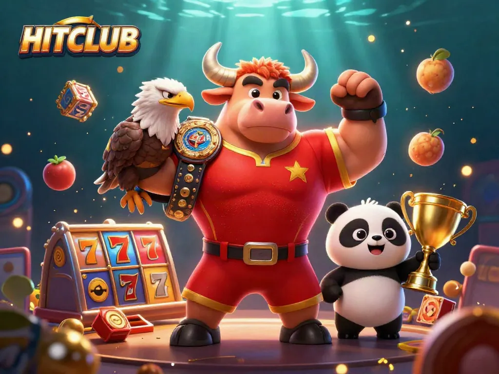 Engage with HITCLUB as characters celebrate with legendarily rich casino elements and jackpot excitement
