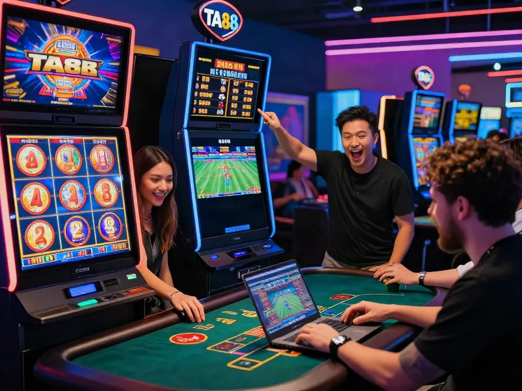 Players enjoying casino games at TA88.network, showcasing vibrant online gaming experience.