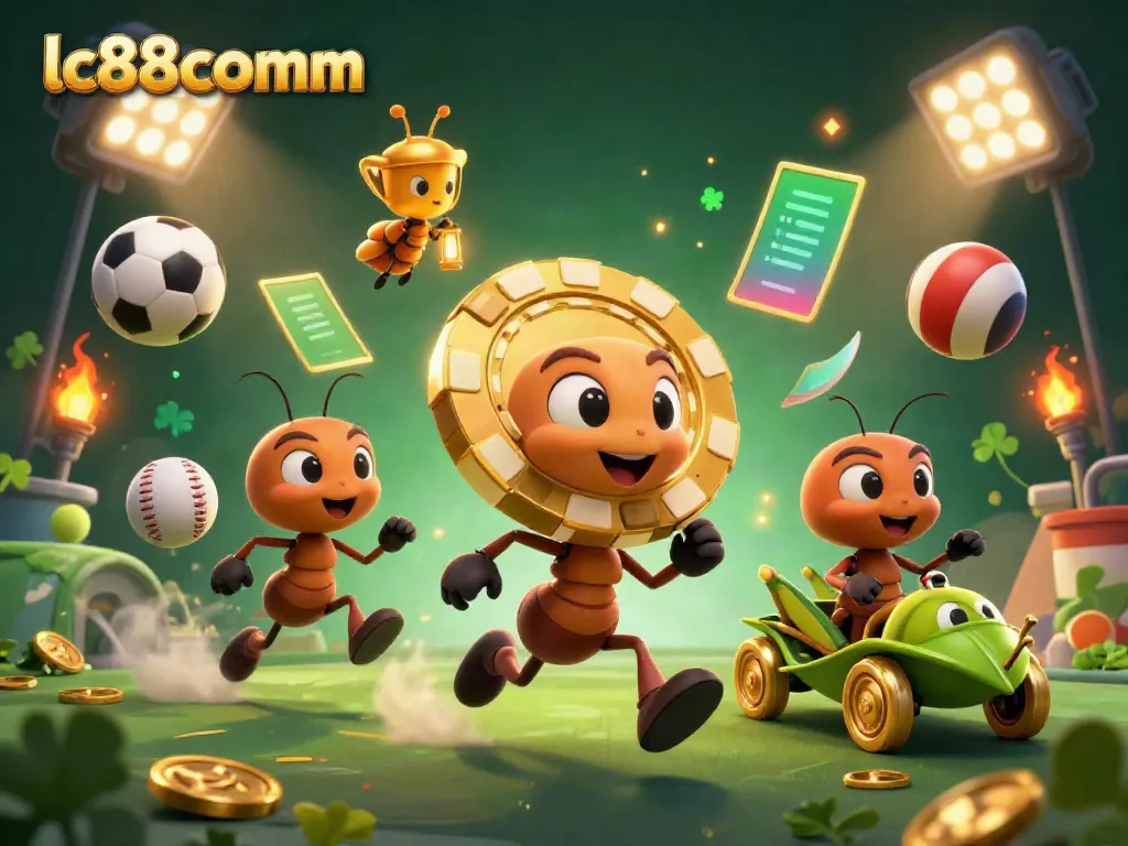 Experience the thrills of lc88comm as animated ants embark on a thrilling heist amidst vibrant casino elements.