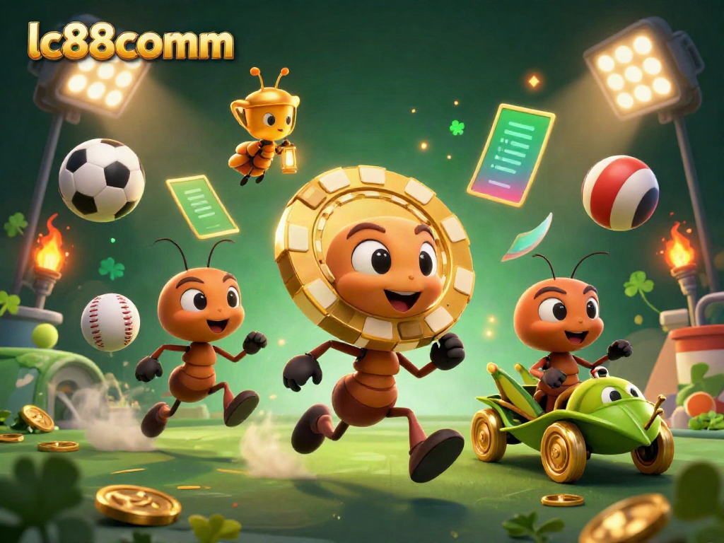 Experience the thrills of lc88comm as animated ants embark on a thrilling heist amidst vibrant casino elements.