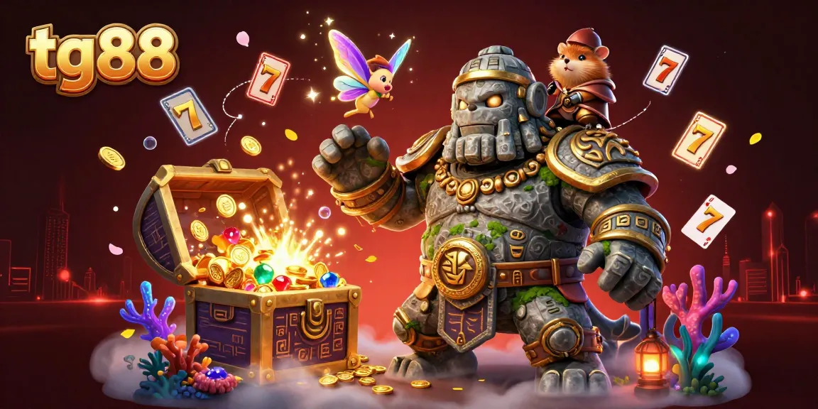 Experience thrilling gameplay with tg88 in an ultra-detailed 3D casino-themed illustration.