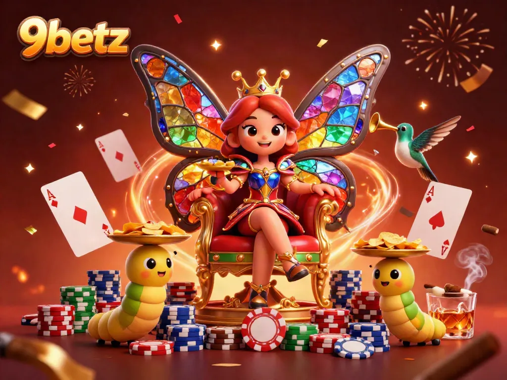 Experience excitement with 9betz as the butterfly queen reigns over the vibrant casino scene.