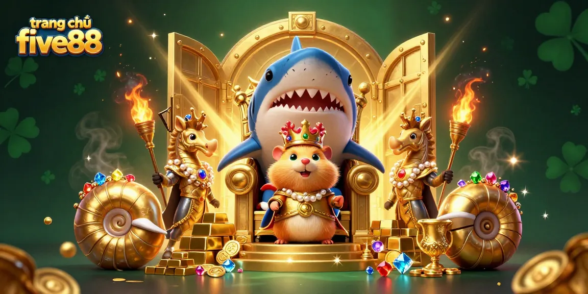 Immerse in the world of trang chủ five88 while witnessing a golden hamster king reign over a treasure-filled casino.