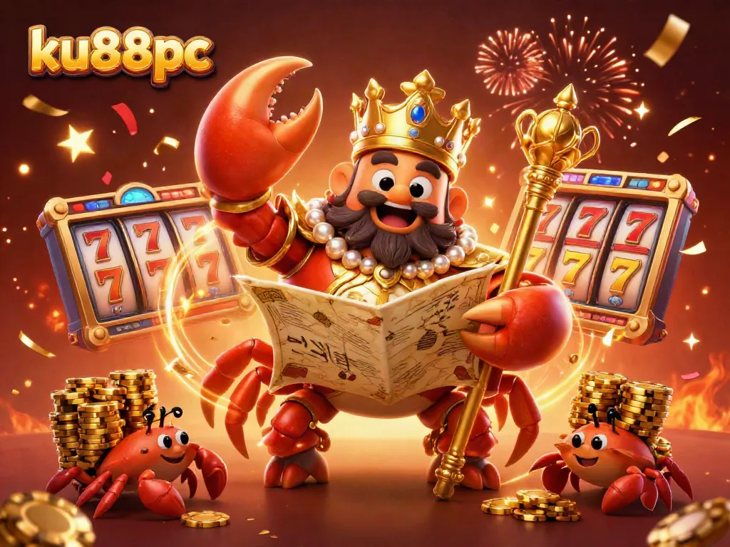 Experience winning thrills with ku88pc, showcasing an emperor crab in a vibrant casino scene.